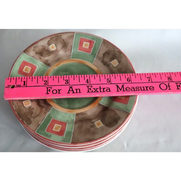 Vintage PTS International Interiors Catalina Saucer Plates Set of 5 STONEWARE - Picture 4 of 4